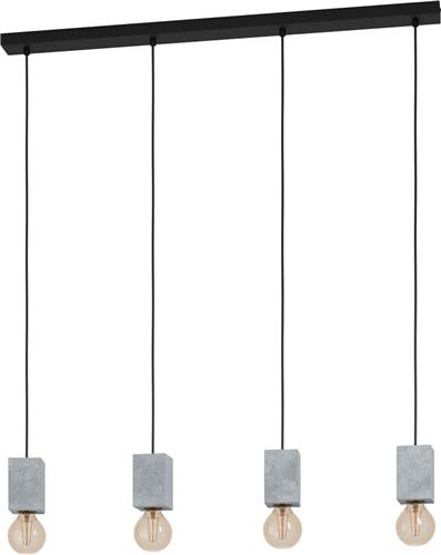 EGLO Prestwick 3 Hanglamp - E27 - 92,5 cm - Zwart/Grijs