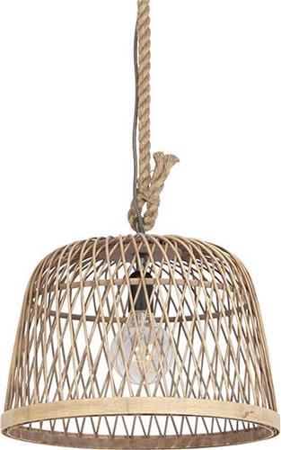 QAZQA calamus - Landelijke LED Smart Hanglamp incl. wifi - 1 lichts - Ø 41 cm - Beige - Woonkamer | Slaapkamer | Keuken