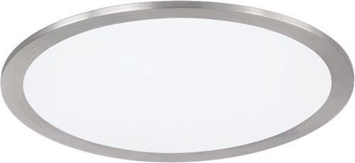 LED Plafondlamp - Plafondverlichting - Torna Povino - 15W - Warm Wit 3000K - Dimbaar - Rond - Mat Nikkel - Aluminium