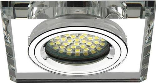 Inbouw spot GU10 en MR16 Glas Vierkant Armatuur glas/zilver