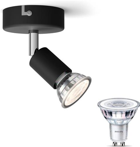 Philips Limbali Opbouwspot (Zwart) - Warmwit Licht - Wandspot of Plafondspot met 1 Lichtpunt - GU10 - Niet Dimbaar