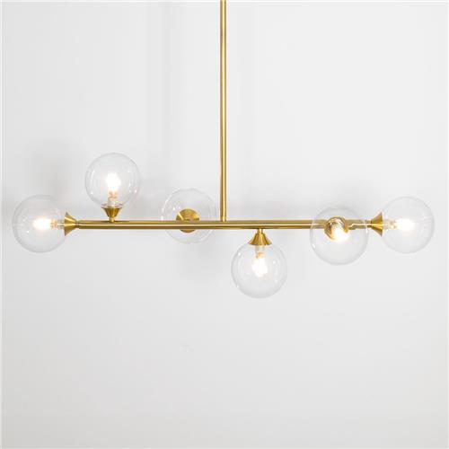 Hanglamp Aster - goud met transparant glas