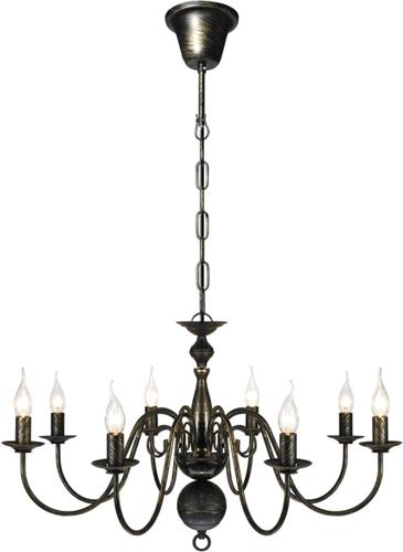 vidaXL - Kroonluchter - zwart - metaal - 8 - x - E14 - lampen