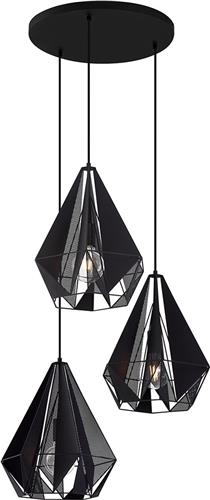 QAZQA carcass - Industriele Hanglamp - 3 lichts - Ø 45 cm - Zwart - Industrieel - Woonkamer | Slaapkamer | Keuken