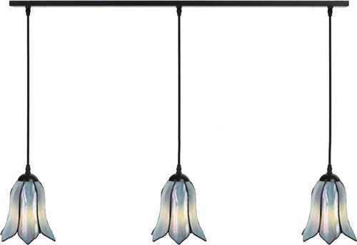 Art Deco Trade - 3 x Tiffany Gentian Blue aan plafondbalk