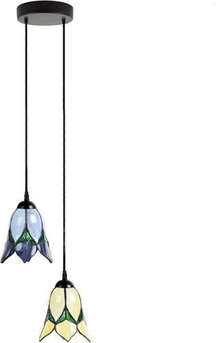Art Deco Trade - Tiffany Kroonluchter Lovely Flower Purple & Yellow 2