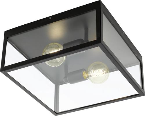 EGLO Charterhouse Plafondlamp - E27 - 36 cm - Glas - Zwart