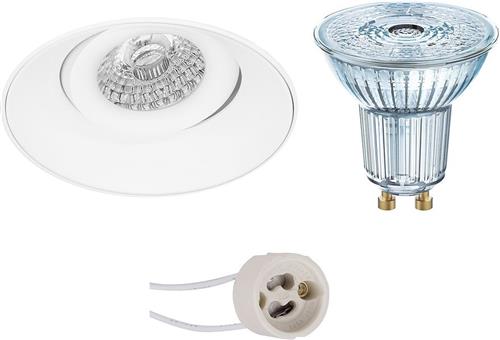 LED Spot Set - OSRAM Parathom PAR16 940 36D - Proma Nivas Pro - GU10 Fitting - Dimbaar - Inbouw Rond - Mat Wit - 3.7W - Natuurlijk Wit 4000K - Trimless - Kantelbaar - Ø150mm