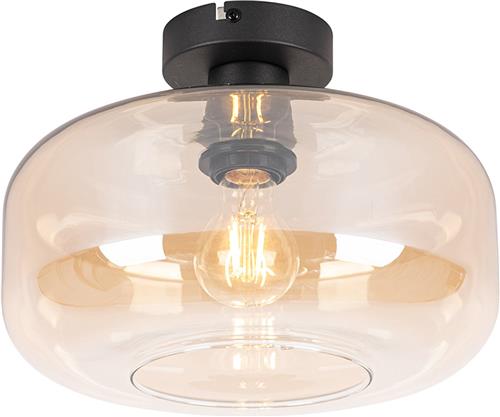 QAZQA bizle - Art Deco Plafondlamp - 1 lichts - Ø 28 cm - Beige - Woonkamer | Slaapkamer | Keuken