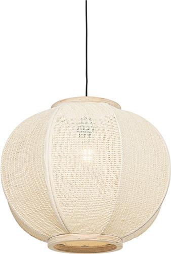 QAZQA rob - Oosterse Hanglamp - 1 lichts - Ø 48 cm - Wit - Woonkamer | Slaapkamer | Keuken