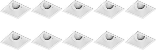 Spot Armatuur 10 Pack - Proma Zano Pro - GU10 Inbouwspot - Vierkant - Wit - Aluminium - Kantelbaar - 93mm