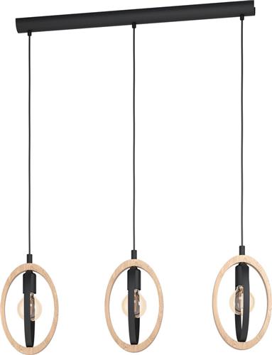 EGLO Basildon Hanglamp - E27 - 78 cm - Zwart/Bruin