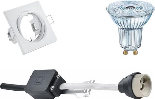 LED Spot Set - OSRAM Parathom PAR16 940 36D - GU10 Fitting - Dimbaar - Inbouw Vierkant - Mat Wit - 3.7W - Natuurlijk Wit 4000K - Kantelbaar 80mm