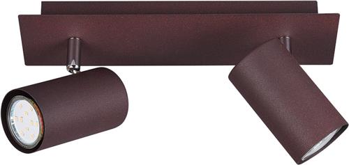 LED Plafondspot - Torna Mary - GU10 Fitting - 2-lichts - Rechthoek - Roestkleur - Aluminium