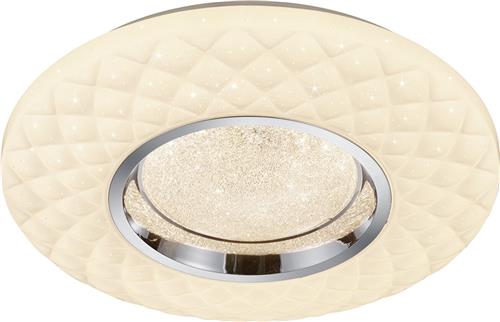 LED Plafondlamp - Trion Magum - 22W - Aanpasbare Kleur - Dimbaar - Afstandsbediening - Sterlicht - Rond - Mat Wit - Kunststof