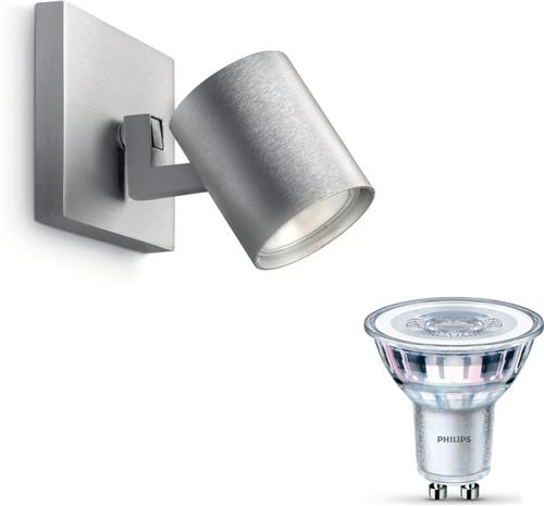 Philips Runner Opbouwspot (Aluminium) - Warmwit Licht - Wandspot of Plafondspot met 1 Lichtpunt - GU10 - Niet Dimbaar