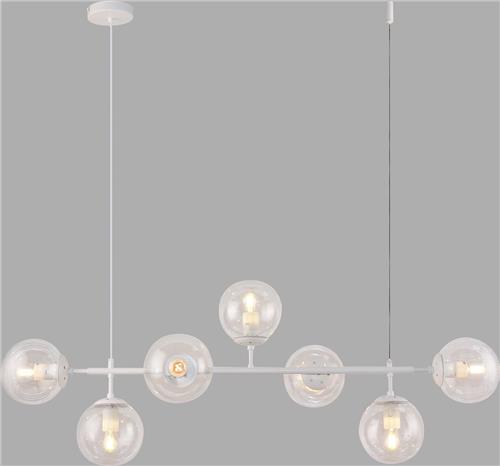Design hanglamp wit frame en melkwit of transparant glas - Hepta