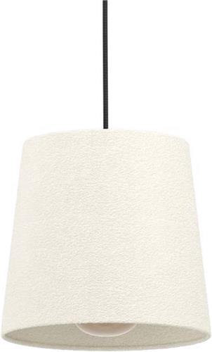 EGLO Febres Hanglamp - E27 - Ø 35 cm - Zwart/Wit - Teddy stof