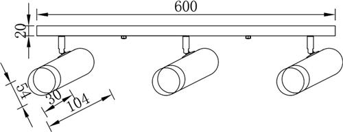 LED Plafondspot - Brinton Tronta - GU10 Fitting - 3-lichts - Kantelbaar - Rond/Rechthoek - Zwart/Goud