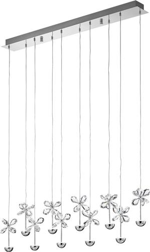 EGLO Pianopoli Hanglamp - LED - RVS;Glas - Chroom