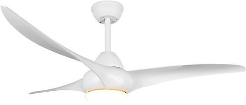 LED Plafondlamp met Ventilator - Plafondventilator - Trion Alasin - 20W - Aanpasbare Kleur - Afstandsbediening - Dimbaar - Rond - Mat Wit - Kunststof