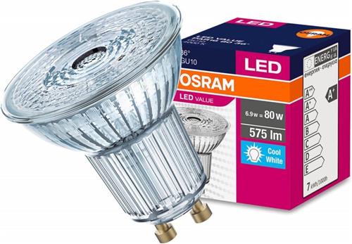 Osram Spot LED GU10 - 6.9W (80W) - Koel Wit Licht - Niet Dimbaar