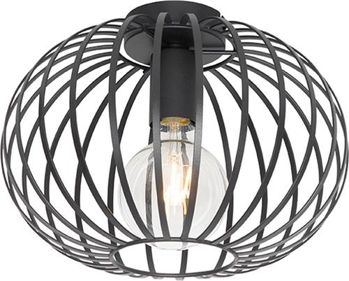 QAZQA johanna - Design Plafondlamp - 1 lichts - Ø 300 mm - Zwart - Woonkamer | Slaapkamer | Keuken
