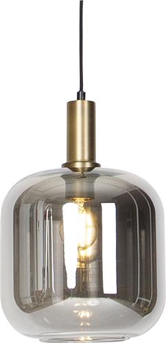 QAZQA zuzanna - Design Dimbare LED Smart Hanglamp incl. wifi met Dimmer - 1 lichts - Ø 25 cm - Zwart Goud - Woonkamer | Slaapkamer | Keuken