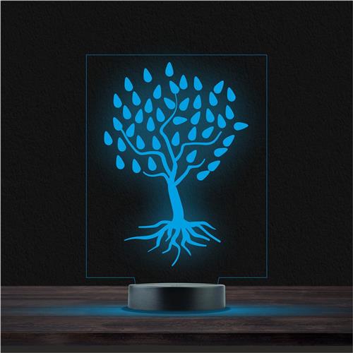 Led Lamp Met Gravering - RGB 7 Kleuren - Boom