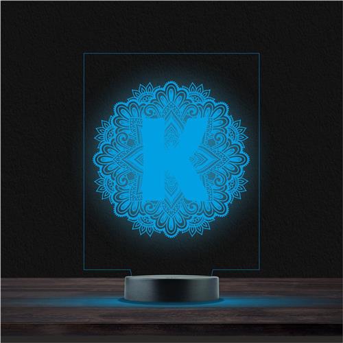 Led Lamp Met Gravering - RGB 7 Kleuren - Mandala K