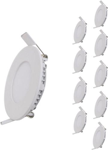 LED Paneel Downlight 6W Slim Rond ALU 6W (10 stuks) - Koel wit licht - Alliage acier inoxydable - Zilver - Pack de 10 - Wit Froid 6000K - 8000K - Aluminium - SILUMEN