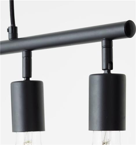 Brilliant lamp Tiffany bar hanglamp 5-lamps zwart mat metaal zwart 5x A60, E27, 28 W
