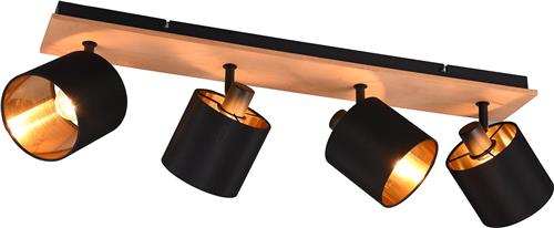 LED Plafondspot - Plafondverlichting - Trion Torry - E14 Fitting - 4-lichts - Rechthoek - Mat Bruin - Aluminium