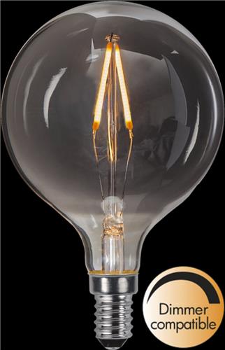 Bol vorm G80 - E14 - 1.5W - Super Warm Wit <2200K - Dimbaar - Filament - Rookglas