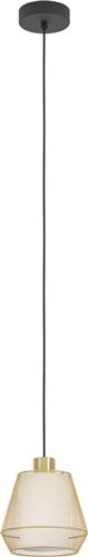 EGLO Ciudadela Hanglamp - E27 - Ø 18 cm - Zwart/Goud/Wit - Staal/Textiel