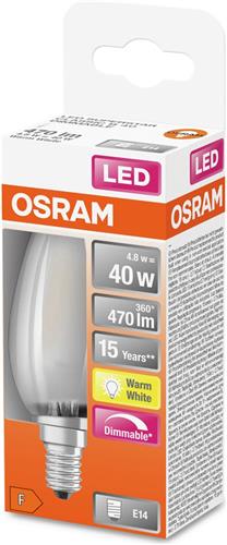 OSRAM 4058075436985 LED-lamp Energielabel F (A - G) E14 Kaars 5 W = 40 W Warmwit (Ø x l) 35 mm x 97 mm 1 stuk(s)