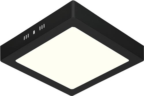 LED Paneel - 30x30 - 28W - Natuurlijk Wit 4200K - Mat Zwart - Opbouw - Vierkant - Aluminium