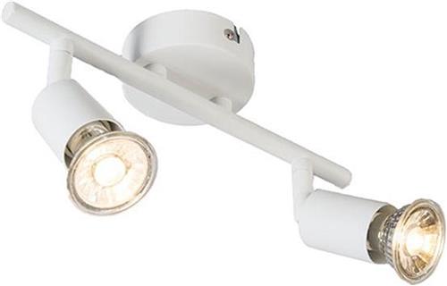 QAZQA jeany - Moderne Plafondspot | Spotje | Opbouwspot - 2 lichts - H 115 mm - Wit - Woonkamer | Slaapkamer | Keuken
