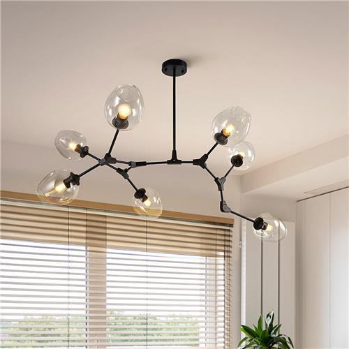 7-lichts zwart met transparant glas - Philip
