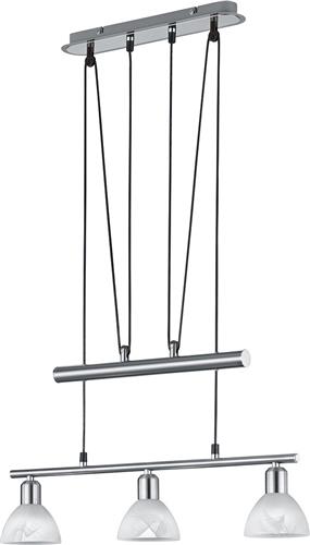 LED Hanglamp - Hangverlichting - Trion Levino - E14 Fitting - Warm Wit 3000K - 3-lichts - Rechthoek - Mat Nikkel - Aluminium