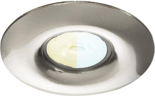 Inbouwspot Melker met Philips HUE White Ambiance - voor badkamer / overkapping / buiten - spot - Nikkel / mat - rond - IP65 - GU10 - Buitendiameter: 82MM - boorgat: 70-75MM - min. Inbouwdiepte: 70MM