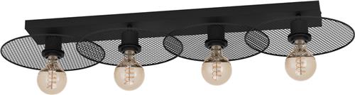 EGLO Ikeston Plafondlamp - E27 - 95 cm - industrieel - Zwart - Staal