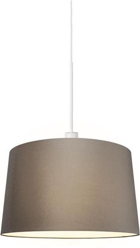 QAZQA combi - Moderne Hanglamp met kap - 1 lichts - Ø 450 mm - Taupe - Woonkamer | Slaapkamer | Keuken