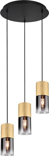 LED Hanglamp - Trion Roba - E27 Fitting - 3-lichts - Rond - Mat Goud - Aluminium