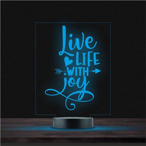 Led Lamp Met Gravering - RGB 7 Kleuren - Live Life With joy