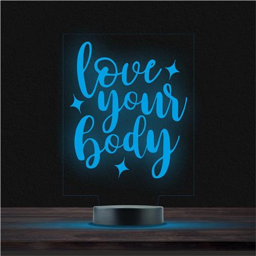 Led Lamp Met Gravering - RGB 7 Kleuren - Love Your Body