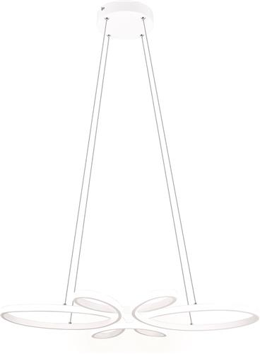 LED Hanglamp - Torna Crowl - 32W - Natuurlijk Wit 4000K - Dimbaar - Rond - Mat Wit - Metaal