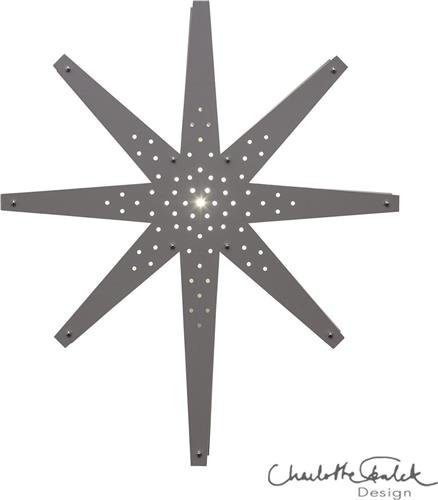 Star Trading houten ster hanglamp 'Tall', groot, 70cm, grijs-beige