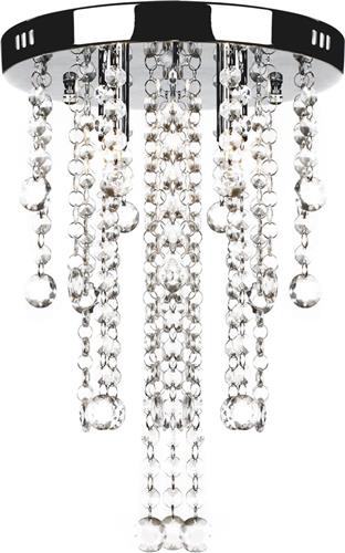 vidaXL - Plafondlamp - met - kristalkralen - metaal - wit