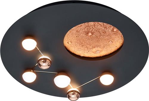 LED Plafondlamp - Plafondverlichting - Torna Zion - 42W - Aanpasbare Kleur - Dimbaar - Rond - Mat Zwart - Metaal
